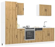 vidaXL 7 peças armário de cozinha conjunto Lucca carvalho artisiano