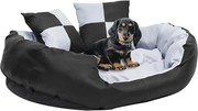 vidaXL Almofadão p/ cães reversível e lavável 85x70x20 cm cinza/preto