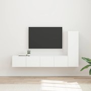 vidaXL Conjunto de móvel de TV 3 pcs Branco Madeira processada