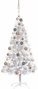 vidaXL Árvore Natal artificial pré-iluminada c/bola 150cm PET prateado