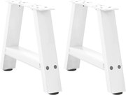 vidaXL Pés para mesa de centro em formato A, 2 peças, branco, 40x(30-31) cm, aço