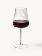 Copos de vinho tinto artesanais com estrutura canelada Cami, conjunto de 4