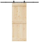 vidaXL Kit de ferragens para porta deslizante 213,5 cm aço preto