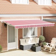 vidaXL Tecido de Substituição para Toldo para Estrutura de 4x2 m Vermelho e Branco