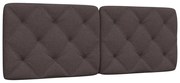 vidaXL Almofadão de cabeceira 140 cm tecido castanho-escuro