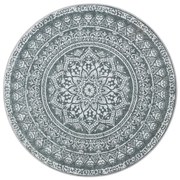 Tapete redondo SONGMICS HOME, 160 cm, para sala de estar, antiderrapante, decoração fofa, para sala de estar, quarto, lavável à máquina, estilo boho, cinza antracite TAR052G02