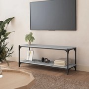 Móvel de TV 100x33x41 cm derivados madeira/aço cinzento sonoma