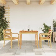 vidaXL 3 pcs conjunto de jantar para jardim madeira de teca maciça