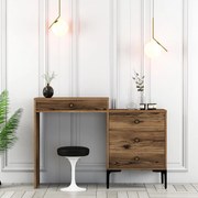 Mesa de Maquilhagem Lizbon500 – Nogueira – 124x84,7x40 cm