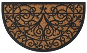 vidaXL Tapete de porta semicircular 45x75 cm borracha e fibra de coco