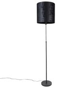 Candeeiro de pé com abajur preto 40 cm ajustável - Parte Moderno