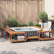vidaXL Entorno para Banheira de Hidromassagem Castanho 250 x 250 cm
