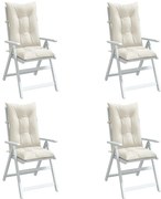 Almofadões para cadeiras altas 4 pcs mesclado tecido creme