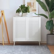 vidaXL Portas de armário 2 pcs design de persiana pinho maciço branco