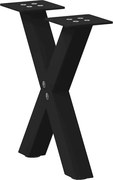 vidaXL Pés para mesa de centro em formato de X, 2 peças, preto, 30x(30-31) cm, aço