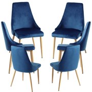 Pack 6 Cadeiras Stoik Wood - Azul