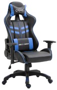 Cadeira de gaming couro artificial azul