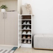 vidaXL Armário p/ sapatos 32x35x92 cm deriv. madeira branco brilhante