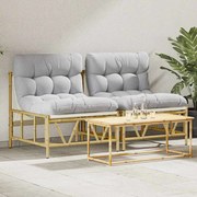 vidaXL Cadeira de Jardim 2 pcs Cinzento-claro 75 x 75 x 71 cm Aço