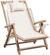 vidaXL Espreguiçadeira de exterior bambu