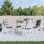 vidaXL Almofadões cadeira encosto alto 4 pcs oxford xadrez cinzento