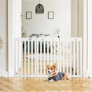 Barra de segurança extra largo com 2 pés de apoio Barreira interior de 3 painéis para escadas autónomas 50 x 89 cm Branco