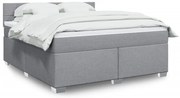 vidaXL Cama com molas/colchão 180x200 cm tecido cinzento-claro