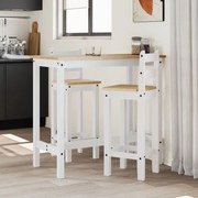vidaXL Cadeiras de bar 2 pcs madeira de pinho maciça branco