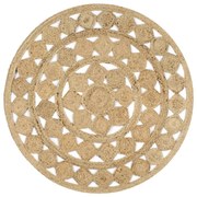 vidaXL Tapete artesanal em juta trançada 120 cm