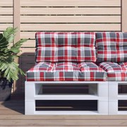 vidaXL Almofadões para móveis de paletes 2 pcs tecido xadrez vermelho