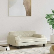vidaXL Cama para cães 70x45x30 cm veludo cor creme