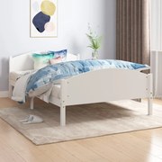 Estrutura de cama 160x200 cm pinho maciço branco