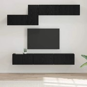 vidaXL Conjunto de móvel de TV 7 pcs Carvalho Preto 60 x 30 x 30 cm