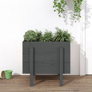 vidaXL Vaso/floreira de jardim 62x50x57 cm pinho maciço cinzento