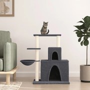 vidaXL Árvore p/ gatos c/ postes arranhadores sisal 83 cm cinza-escuro