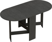 HOMCOM Mesa de Cozinha Dobrável com Alas Rebatíveis Mesa de Cozinha Dobrável de Forma Oval Estilo Moderno 163x80x75 cm Preto | Aosom Portugal