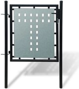 vidaXL Portão de cerca com porta única 100x125 cm preto