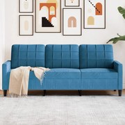vidaXL Sofá de 3 lugares 180 cm veludo azul