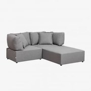 Sofá Modular De 2 Peças Com 2 Poltronas De Canto E Puff Kata Cinzento - Sklum