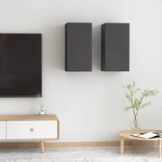Móveis de TV 2 pcs 30,5x30x60 cm derivados de madeira cinzento