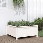 vidaXL Vaso/floreira de jardim 82,5x82,5x39 cm pinho maciço branco