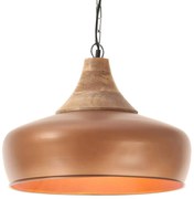vidaXL Candeeiro teto industrial 35cm E27 ferro cobre e madeira maciça