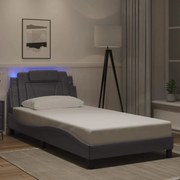 vidaXL Estrutura de cama Viana com LED sem colchão 100x200cm cinza