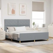 Estrutura de Cama vidaXL em Cinza Claro, 180x200 cm, Tecido