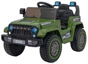 Carro elétrico para Crianças Off Road MOUNTAIN 12V Rodas Espuma EVA, Assento Couro ecológico Verde