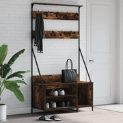 vidaXL Bengaleiro c/ arrumação de calçado 100x41x184cm carvalho fumado