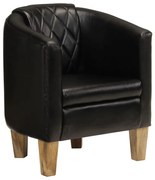 vidaXL Poltrona couro genuíno preto
