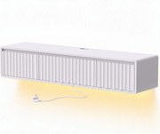 HOMCOM Móvel TV Suspenso Flutuante 120 cm com Iluminação LED e Tomadas, Móvel para TV 165,1 cm, Branco | Aosom Portugal