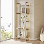 Estante VG3 – Mármore e Dourado – 58x175x30 cm