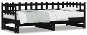 vidaXL Sofá-cama de puxar 2x(80x200) cm pinho maciço preto